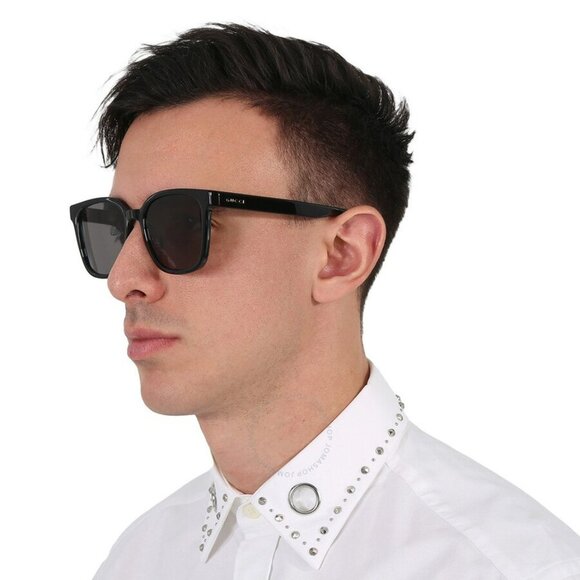 Gucci GG1346SK 002 BRAND NEW Sunglasses Black Brown Polarized Square Unisex - Picture 5 of 14